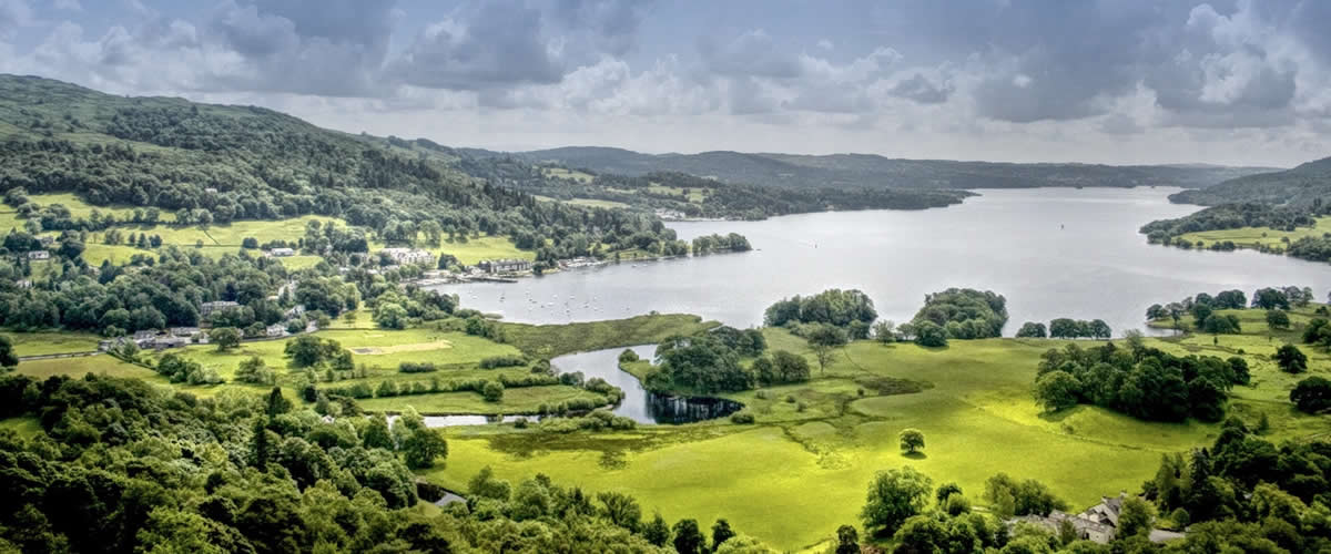The view over Lake Windermere and the fells from Orrest Head